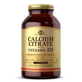 Solgar Calcium Citrate with Vitamin D3 bottle ready for daily use to support bone health