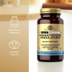 Solgar Homocysteine Modulators bottle on desk suggests routine supplementation