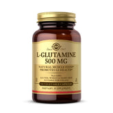 Solgar L-Glutamine 500 mg bottle; easy capsules for daily vegan support.