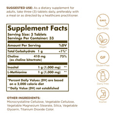 Solgar Lipotropic Factors label closeup with brand and supplement details.