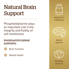Solgar phosphatidylserine bottle on shelf with premium packaging.