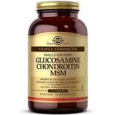Solgar triple strength glucosamine chondroitin MSM bottle highlighting joint support