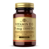 Solgar Vitamin D3 1000 IU tablets bottle for daily bone and immune support