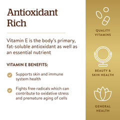Opened bottle ready for daily use of Solgar Vitamin E.