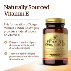 Solgar Vitamin E packaging label showing gluten-free and dairy-free ingredients.