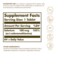 Solgar Yeast-Free Selenium tablets close-up for easy ingestion