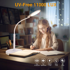 SOLLA adjustable-height swan neck demonstrates 360-degree directional lighting for reading and tasks