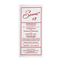 Sonne's Detoxificant #7 bottle closeup highlighting premium packaging and purity