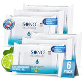 SONO hand wipes bergamot pack front for on-the-go germ protection and fresh aroma.