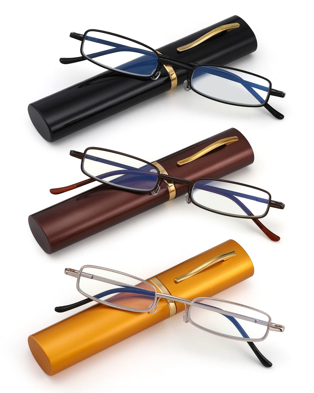 SOPHILY 3-pack pocket readers in three colors, ideal for on-the-go reading.