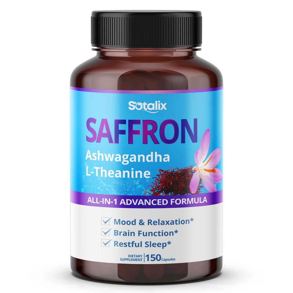 Sotalix saffron-ashwagandha capsule close-up for focused calm