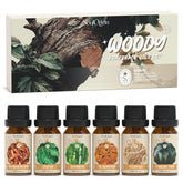 SoulOrigin Woody Oils Set sandalwood bottle for grounding ambiance