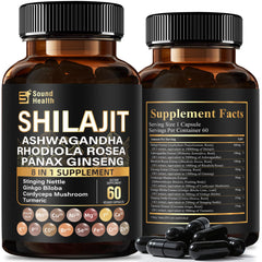 SoundHealth Pure Shilajit Capsules bottle for convenient daily supplementation and on-the-go support.