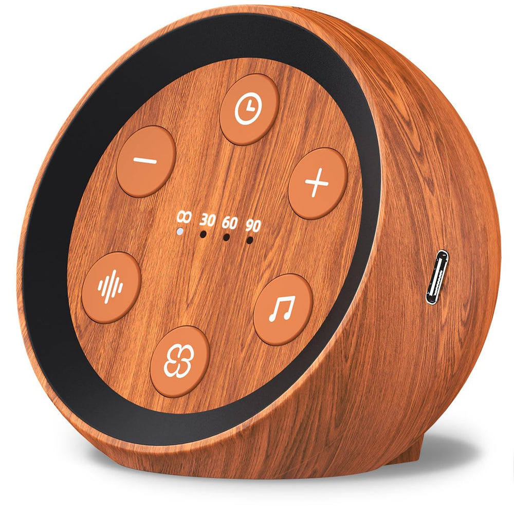SoundMe battery-powered sound machine front view for travel and quiet nights.