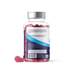 Source Biology Biotin 5000mcg Complex gummies close-up; convenient vegan beauty support.