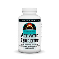 Source Naturals Activated Quercetin bottle with label highlighting seasonal support