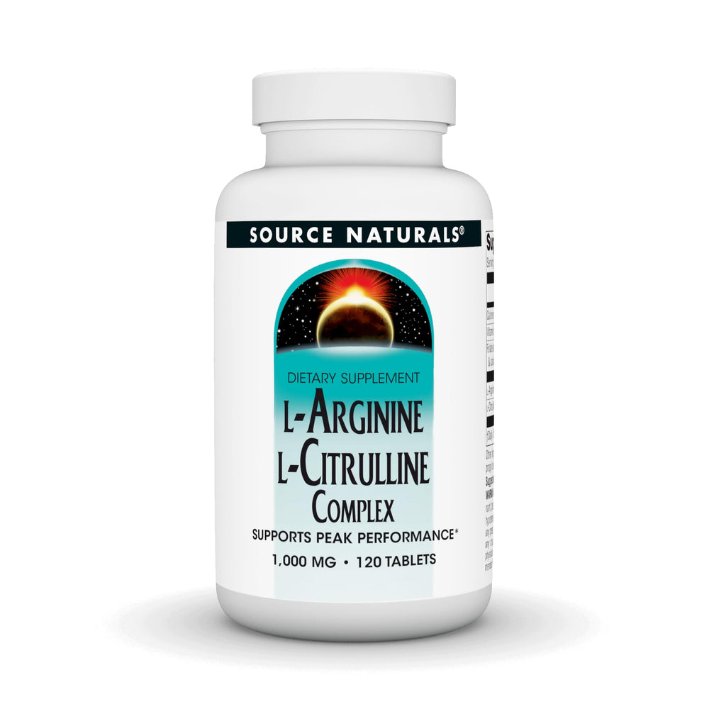 Source Naturals L-Arginine L-Citrulline Complex bottle front for daily use