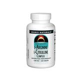 Source Naturals L-Arginine L-Citrulline Complex bottle with potent amino acid blend.