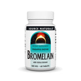Source Naturals Bromelain 500mg bottle, highlighting convenient proteolytic enzyme supplement.