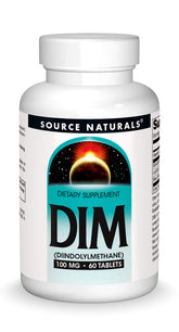 Source Naturals DIM bottle front view showing packaging and size