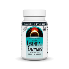 Source Naturals Essential Enzymes en botella de cápsulas para apoyar la digestión.