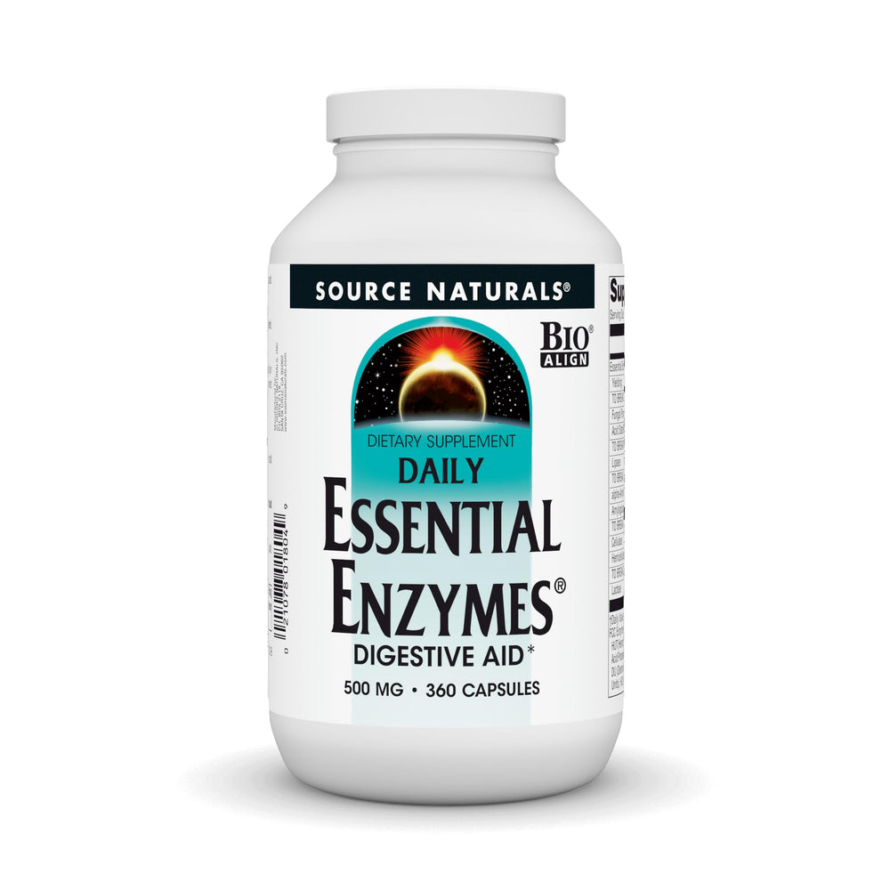 Source Naturals Essential Enzymes bottle for daily digestive support