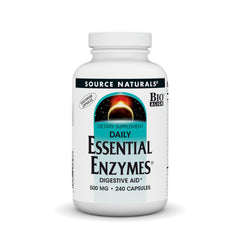 Source Naturals Essential Enzymes capsules bottle shown for daily digestion support