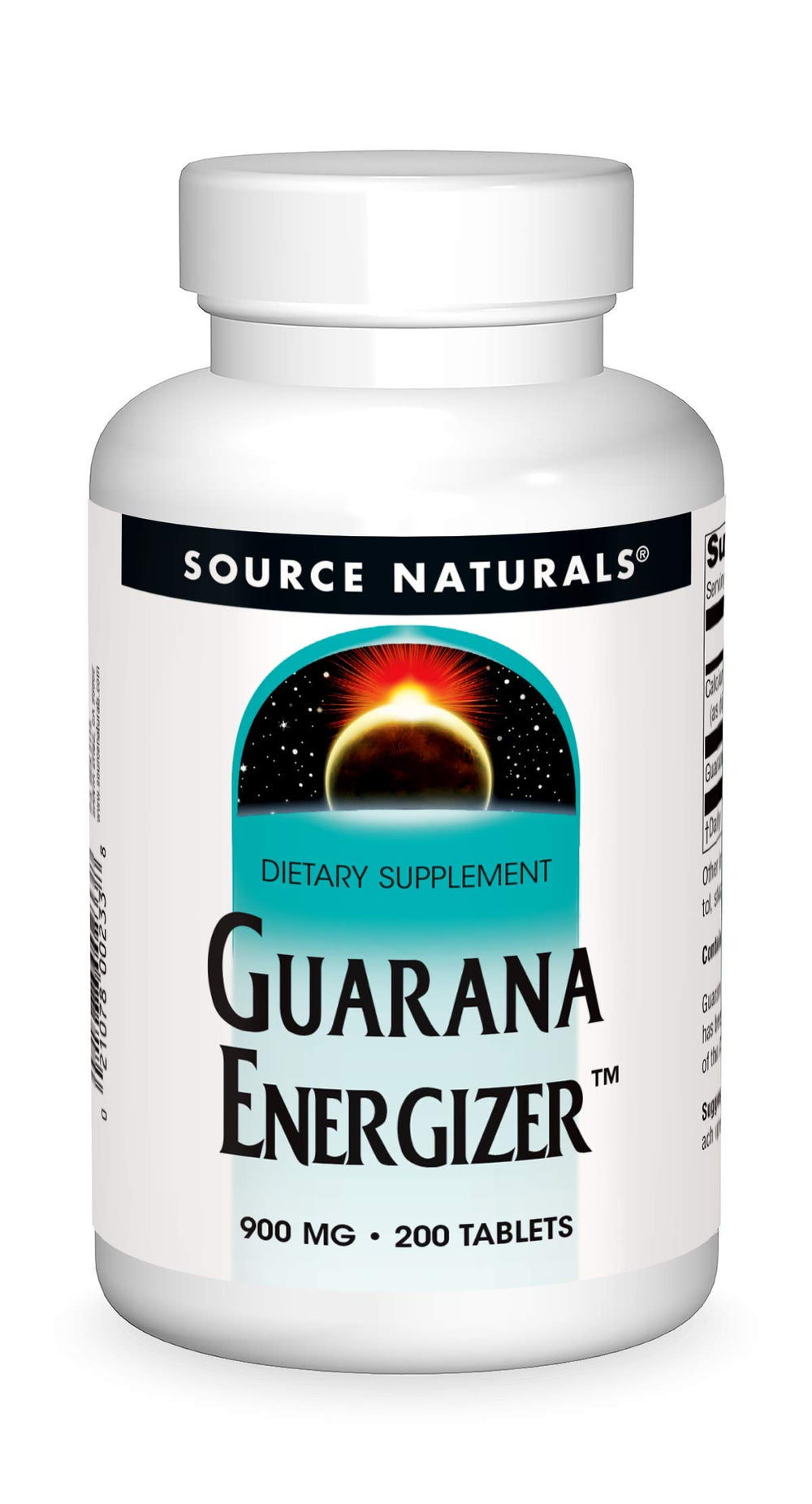 Source Naturals Guarana Energizer bottle front showing natural caffeine boost
