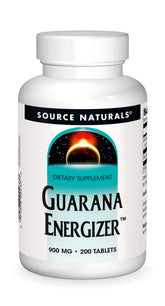 Source Naturals Guarana Energizer bottle front showing natural caffeine boost