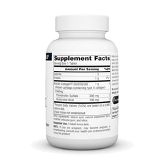 Source Naturals Hyaluronic Acid tablets closeup, BioCell Collagen blend detail.
