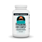 Source Naturals Hyaluronic Joint Complex bottle front promotes joint lubrication.