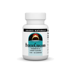 Source Naturals HydroxoCobalamin cherry lozenge bottle for daily use.