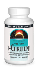 Source Naturals L-Citrulline bottle on counter supports exercise recovery.
