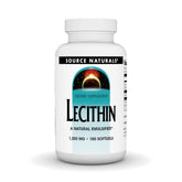 Source Naturals Lecithin 1200mg softgels bottle, a natural emulsifier aiding fat-soluble nutrient support.