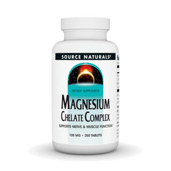 Source Naturals Magnesium Chelate bottle label highlights easy assimilation