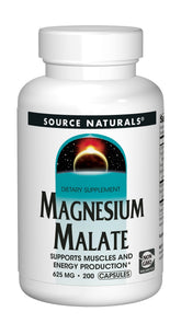 Source Naturals Magnesium Malate 625mg bottle front view highlighting everyday wellness.