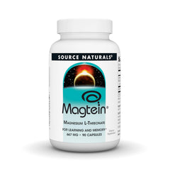 Source Naturals Magtein bottle front suggesting focus support and calm energy.