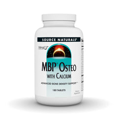 Source Naturals MBP Osteo bottle front view potentially supports bone health.