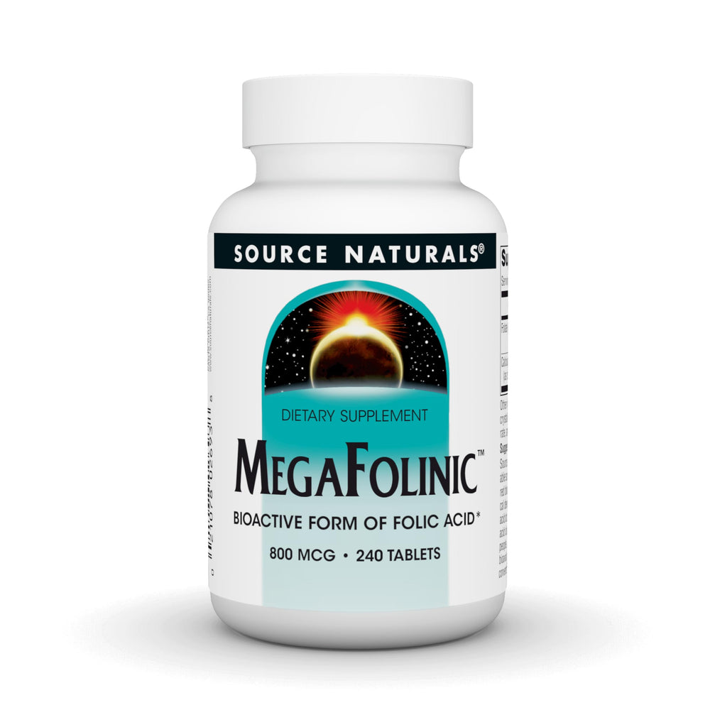 Source Naturals MegaFolinic bottle front displaying the supplement line