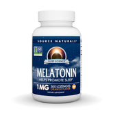 Source Naturals Melatonin 1 mg orange lozenge bottle may support restful sleep.