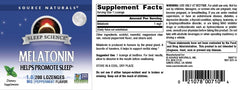Source Naturals melatonin bottle labeled USA-made under cGMP.
