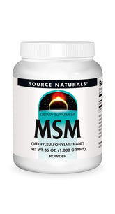 Source Naturals MSM powder bottle for convenient daily dosing and sulfur support