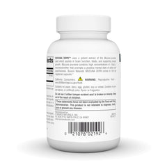 Source Naturals Mucuna Dopa label closeup showing 100 mg per capsule for focus
