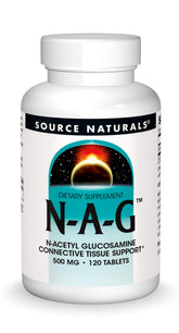 Source Naturals N-A-G bottle with tablets for daily connective tissue support.