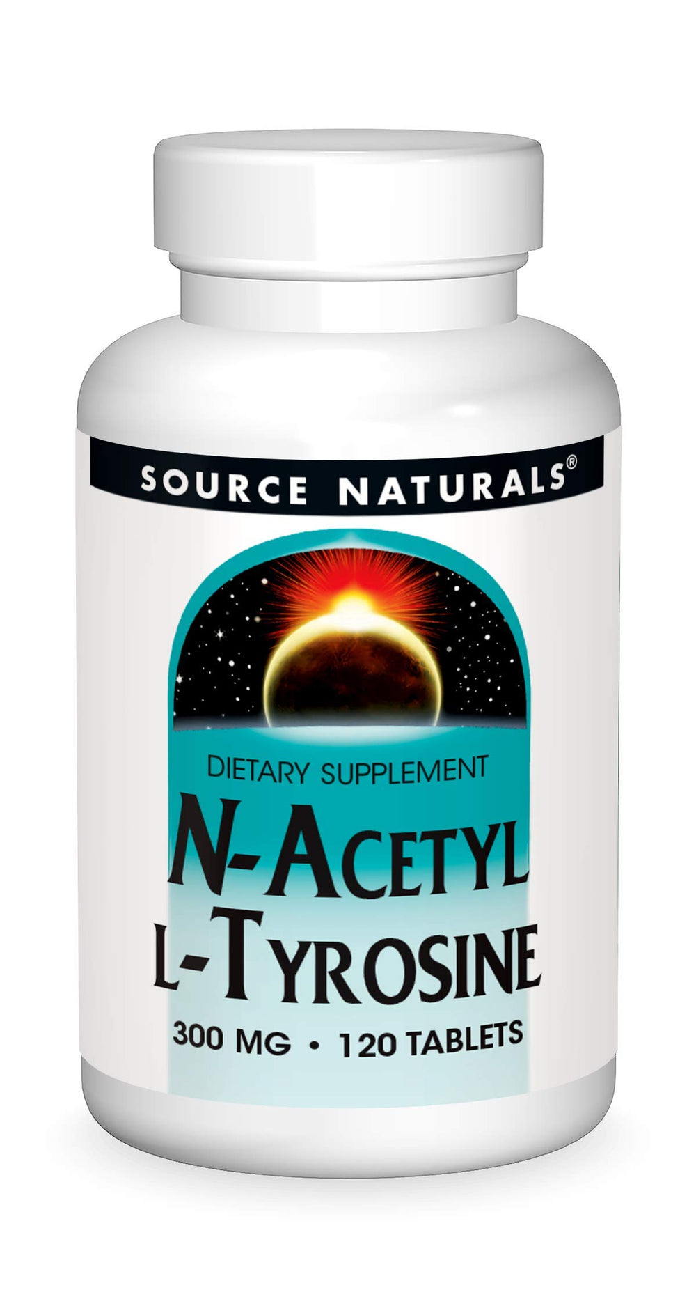 Source Naturals N-Acetyl L-Tyrosine tablets in bottle for rapid absorption