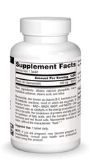Source Naturals Niacinamide B-3 label closeup highlights 100 mg per tablet