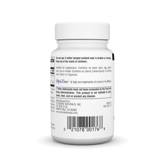 Close-up of OptiZinc label showing zinc monomethionine complex.