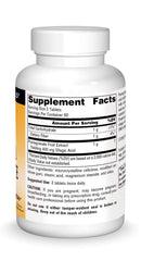 Close-up of Source Naturals label highlighting ellagic acid for antioxidant support.