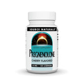Source Naturals Pregnenolone cherry lozenge bottle for convenient daily use and potential mental focus support.