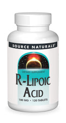 Source Naturals R-Lipoic Acid 100mg bottle with label for antioxidant support